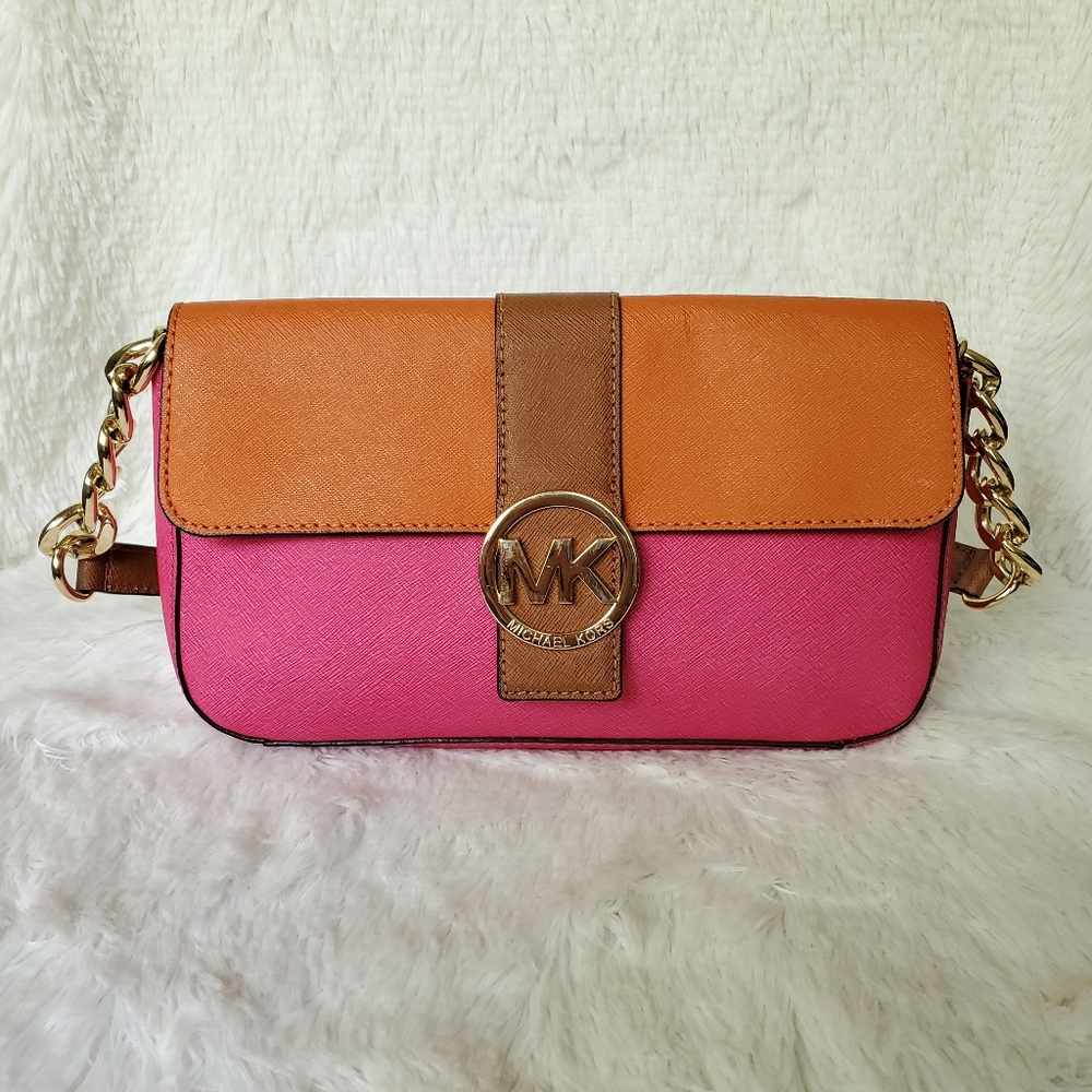 (SOLD) Michael Kors Fulton Colorblock Shoulder Bag